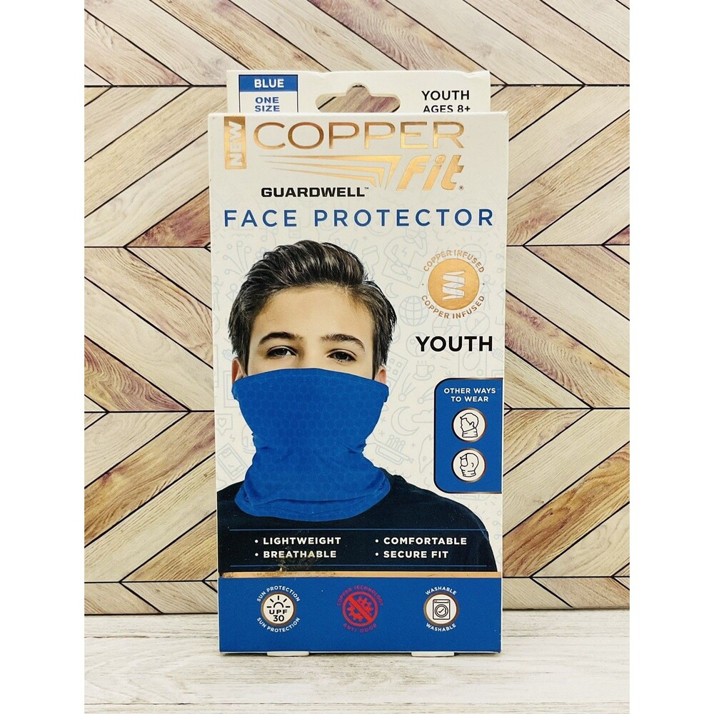 COPPER FIT FACE PROTECTOR YOUTH 8+ BLUE - ONE SIZE FITS MOST (BRAND NEW)